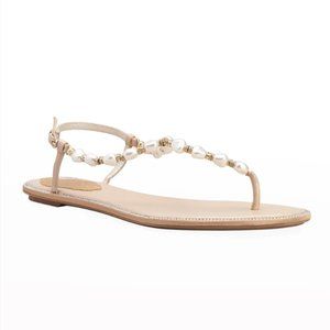 Rene Caovilla Pearly Flat Thong Sandals